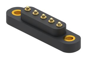 MILL-MAX 858-22-005-80-011101 Spring Loaded Connector, Pogo Pin Header, 4 mm, 1 Row, 5 Contacts, Through Hole Mount